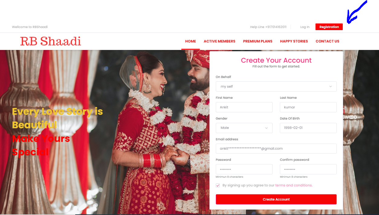 आरबीशादी डॉट कॉम में फ्री रजिस्ट्रेशन कैसे करें